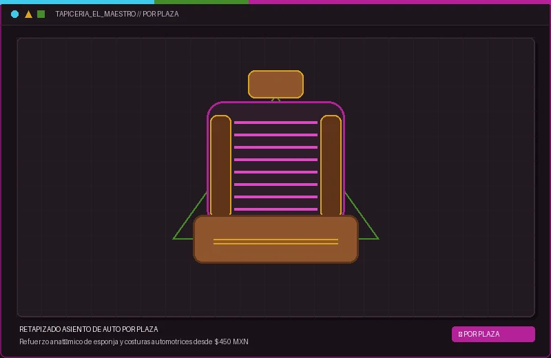 Retapizado de asiento de automóvil por plaza