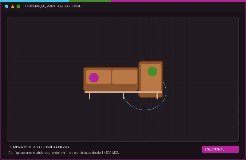 Retapizado de sala modular seccional de cuatro o más piezas